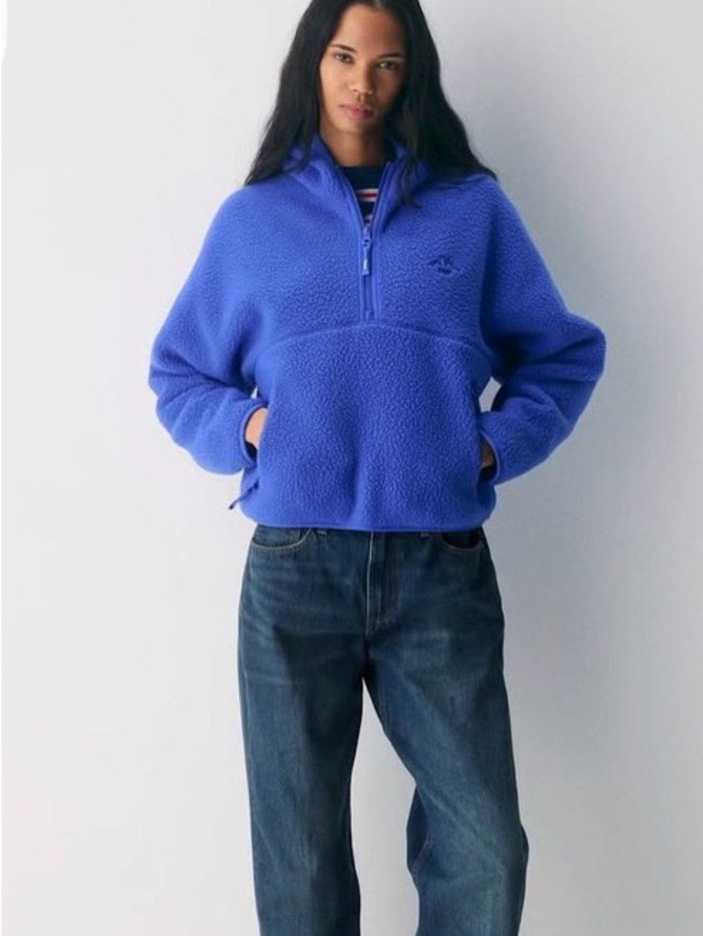 TNA Jazz Blue Hip Length 3/4 Zip Polartek Fleece